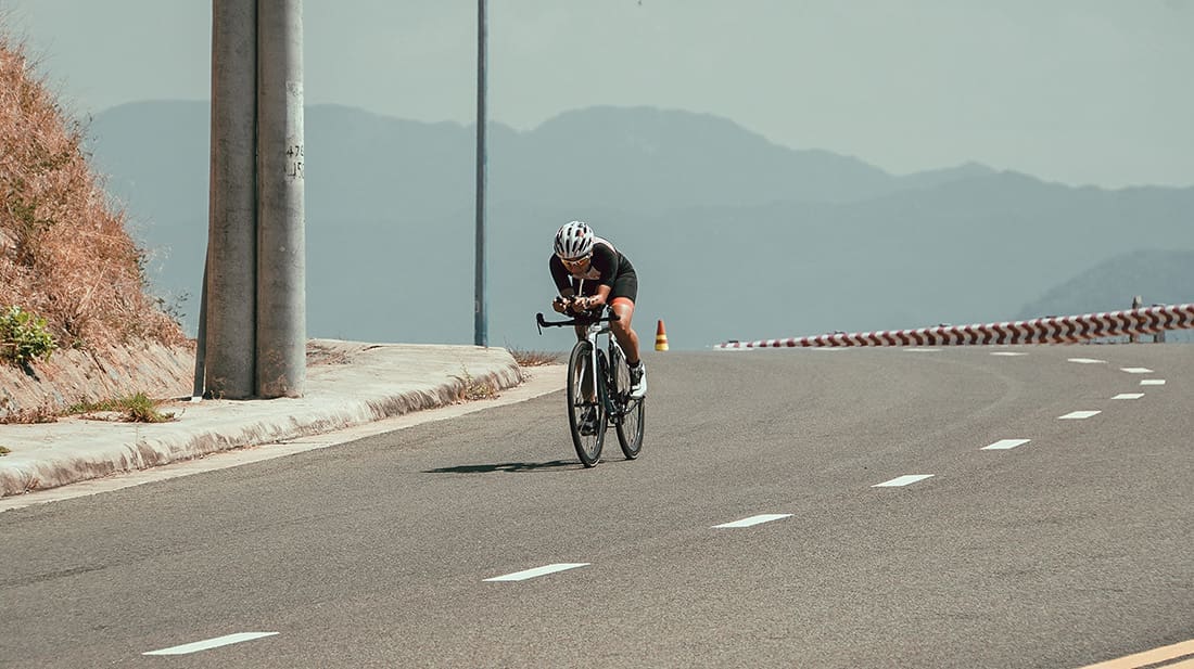 A person cycling