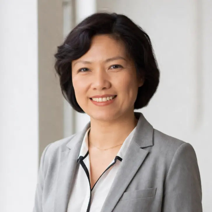 Dr. Peipei Wishnow, original founder of Interceuticals, posing for a professional headshot.