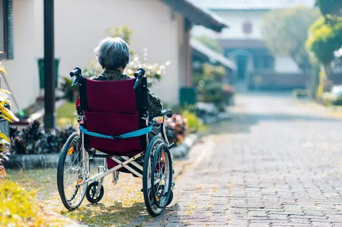 Elderly in a wheelchair