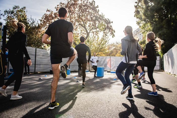 People working out outdoors