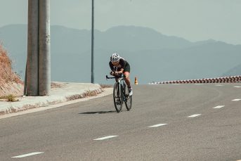 A person cycling