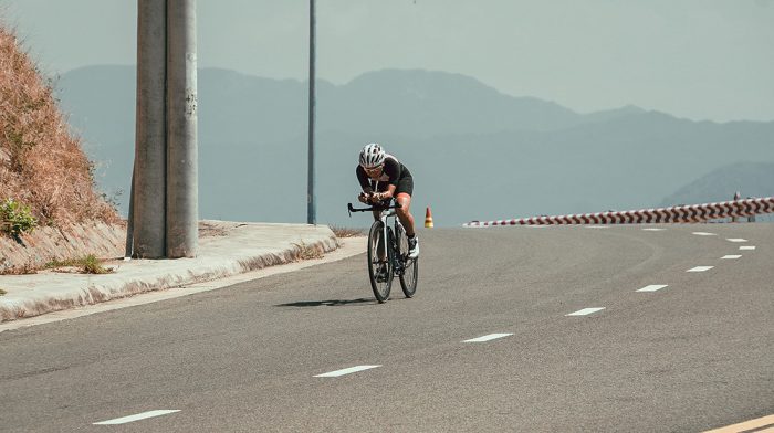 A person cycling